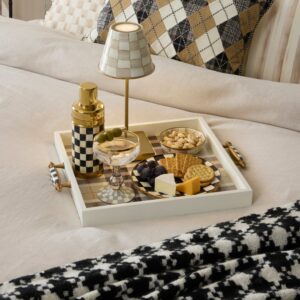Rosy English Garden Serving Tray – Mocha Tartan