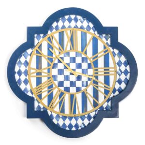Royal Check Tile Wall Clock