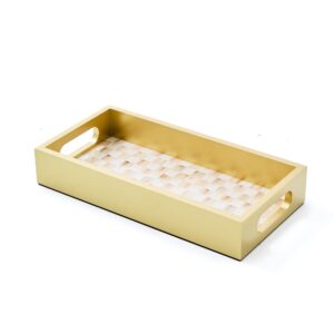 Mocha Check Glass Bath Collection – Mocha Check, Vanity Tray