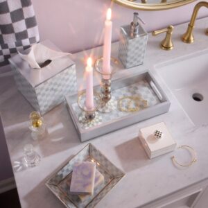 Sterling Check Glass Bath Collection – Sterling Check, Vanity Tray