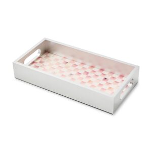 Rosy Check Glass Bath Collection – Rosy Check, Vanity Tray