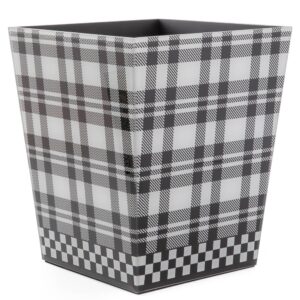 Black & White Tartan Waste Bin