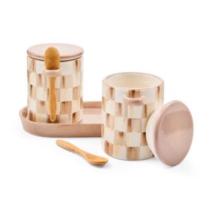 Farmhouse Canister – Mocha Check, Set of 2