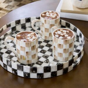 Courtly Check Porcelain Mug – Mocha Check