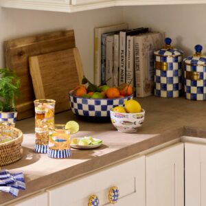 Black Check Serving Bowl – Indigo