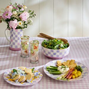Black Check Serving Bowl – Lilac
