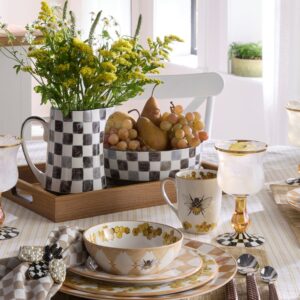 Black Check Serving Bowl – Black