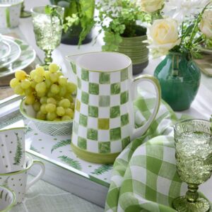 Black Check Pitcher – Green