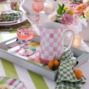 Black Check Pitcher – Pink