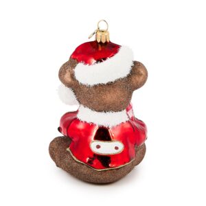 Check It Out Teddy Bear Glass Ornament