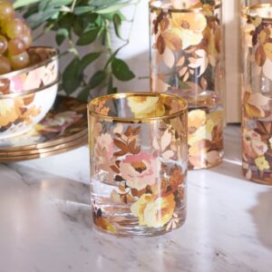 Wild Rose Glassware, Set of 4 – Wild Rose, Tumbler Glass, Set of 4