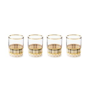 Tartan Mocha Glassware, Set of 4