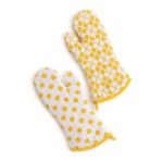 Argyle Oven Mitts – Yellow – Set of 2