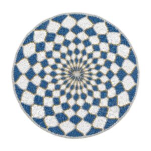 Kaleidoscope Blue & White Beaded Placemat