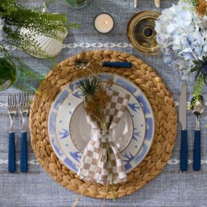 Black Check Napkin Rings, Set of 4 – Clear