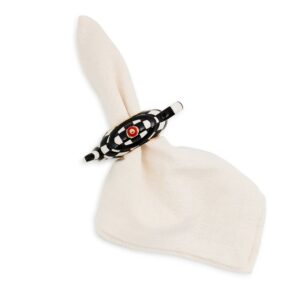 Courtly Check Teapot Napkin Rings, Set of 4