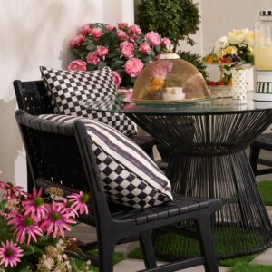 Courtly Check Printed Outdoor Pillow – Courtly Check, Square