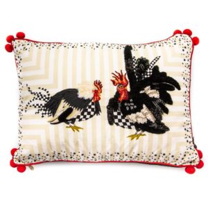 Chicken and Rooster Lumbar Pillow