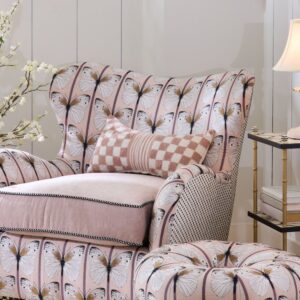 Pink Check Bow Throw Pillow