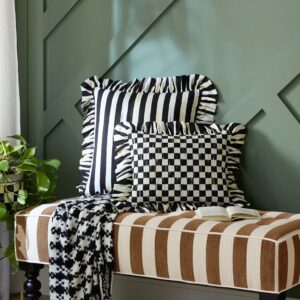 Check Ruffle Pillow – Courtly Check, Square Pillow