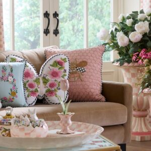 Queen Bee Pink Throw Pillow