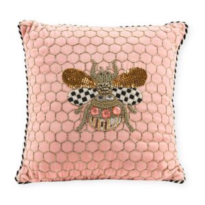 Queen Bee Pink Throw Pillow