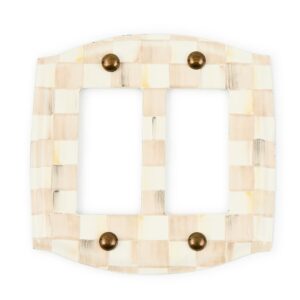 Mocha Check Switch Plate – Mocha Check, Double Rocker Switch