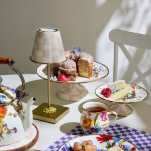 Mocha Check LED Rechargeable Cafe Table Lamp – Rosy Check