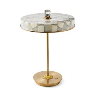 Courtly Check LED Rechargeable Disk Table Lamp – Sterling Check