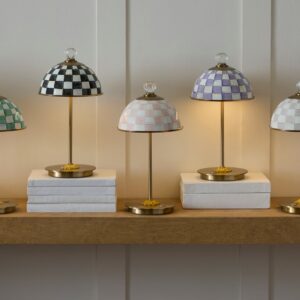 Sterling Check LED Rechargeable Dome Table Lamp – Rosy Check