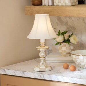 Violet Check Candlestick Lamp – Mocha Check