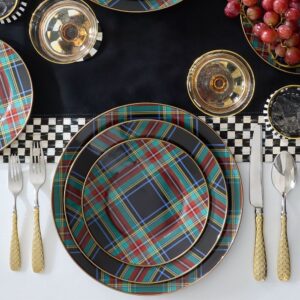 Tartan Black Dinnerware, Set of 4 – Tartan Black, Charger, Set of 4