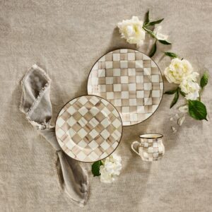 Mocha Check Enamel Dinnerware – Mocha Check, Charger Plate
