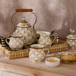 Check Enamel Mug – Mocha Check, Single