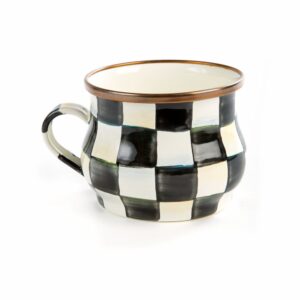 Enamel Teacup & Saucer – Courtly Check, Teacup