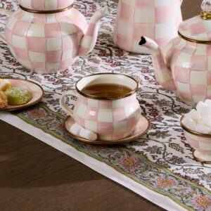 Enamel Teacup & Saucer – Rosy Check, Teacup