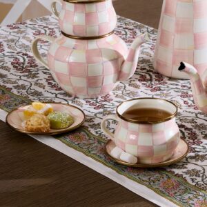 Enamel Teacup & Saucer – Rosy Check, Saucer