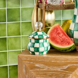 Sterling Check Lidded Sugar Bowl – Emerald Check