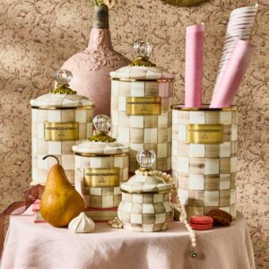 Sterling Check Lidded Sugar Bowl – Mocha Check