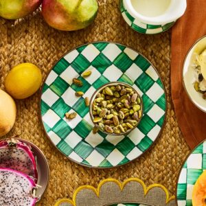 Emerald Check Enamel Dinnerware – Emerald Check, Salad Plate