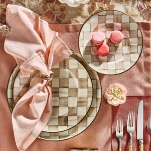 Mocha Check Enamel Dinnerware – Mocha Check, Salad Plate