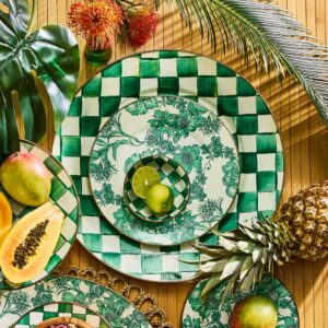 Rosy Check Serving Platter – Emerald Check