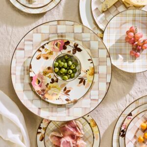 Rosy Check Serving Platter – Mocha Check