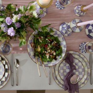 Check Enamel Compote – Violet Check, Large