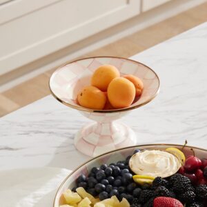 Check Enamel Compote – Rosy Check, Small