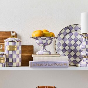 Check Enamel Compote – Violet Check, Small