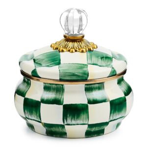 Courtly Check Squashed Pot – Emerald Check
