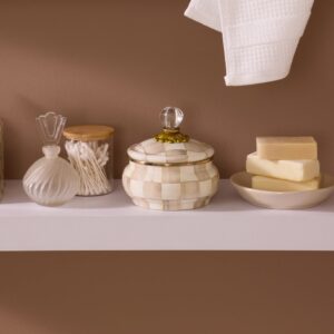 Courtly Check Squashed Pot – Mocha Check