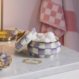 Courtly Check Squashed Pot – Violet Check