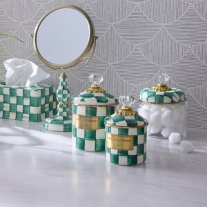 Emerald Check Enamel Canisters – Emerald Check, Small